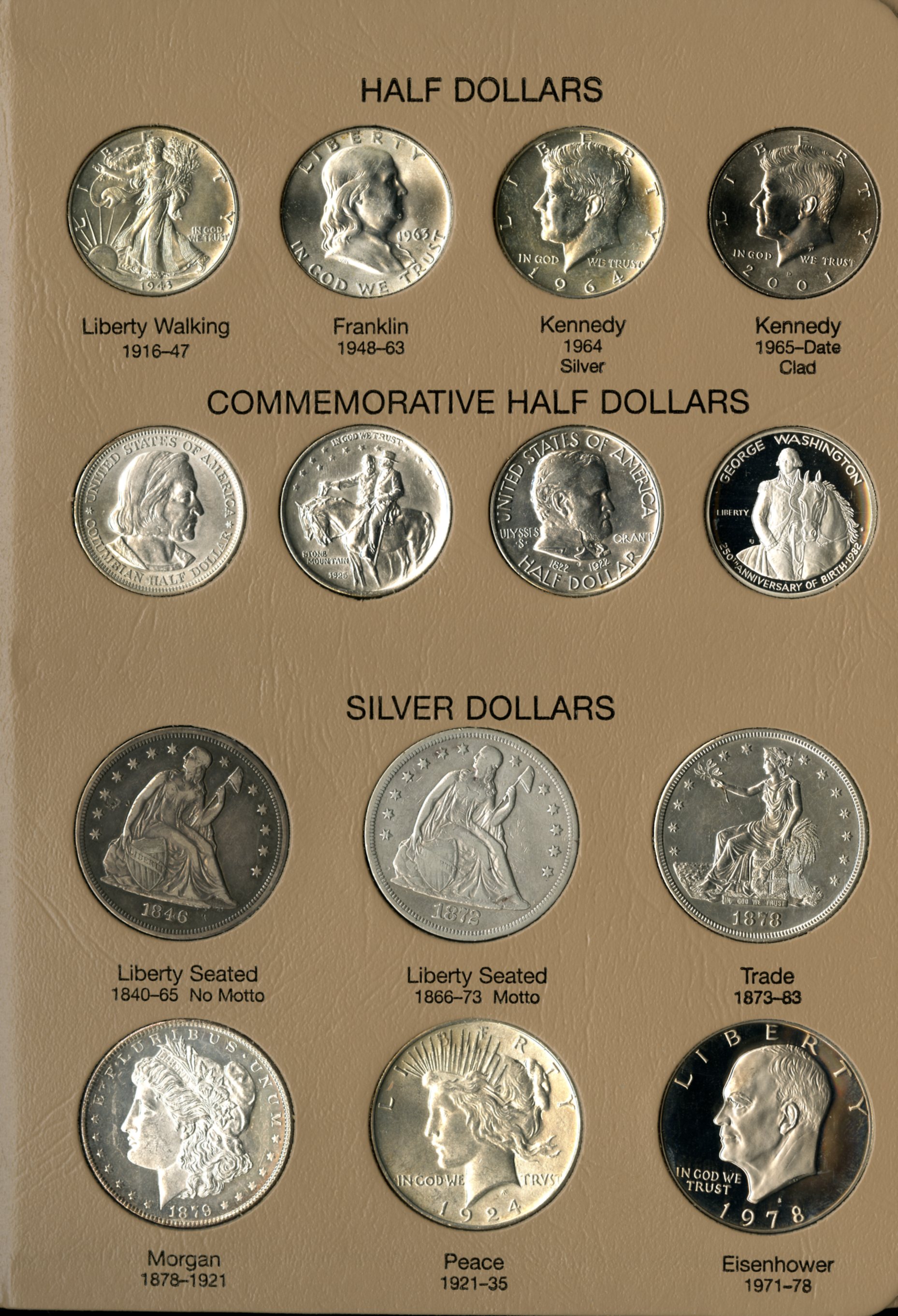 us-coins-complete-type-set-1800-now-76-coins-in-dansco-album-ebay