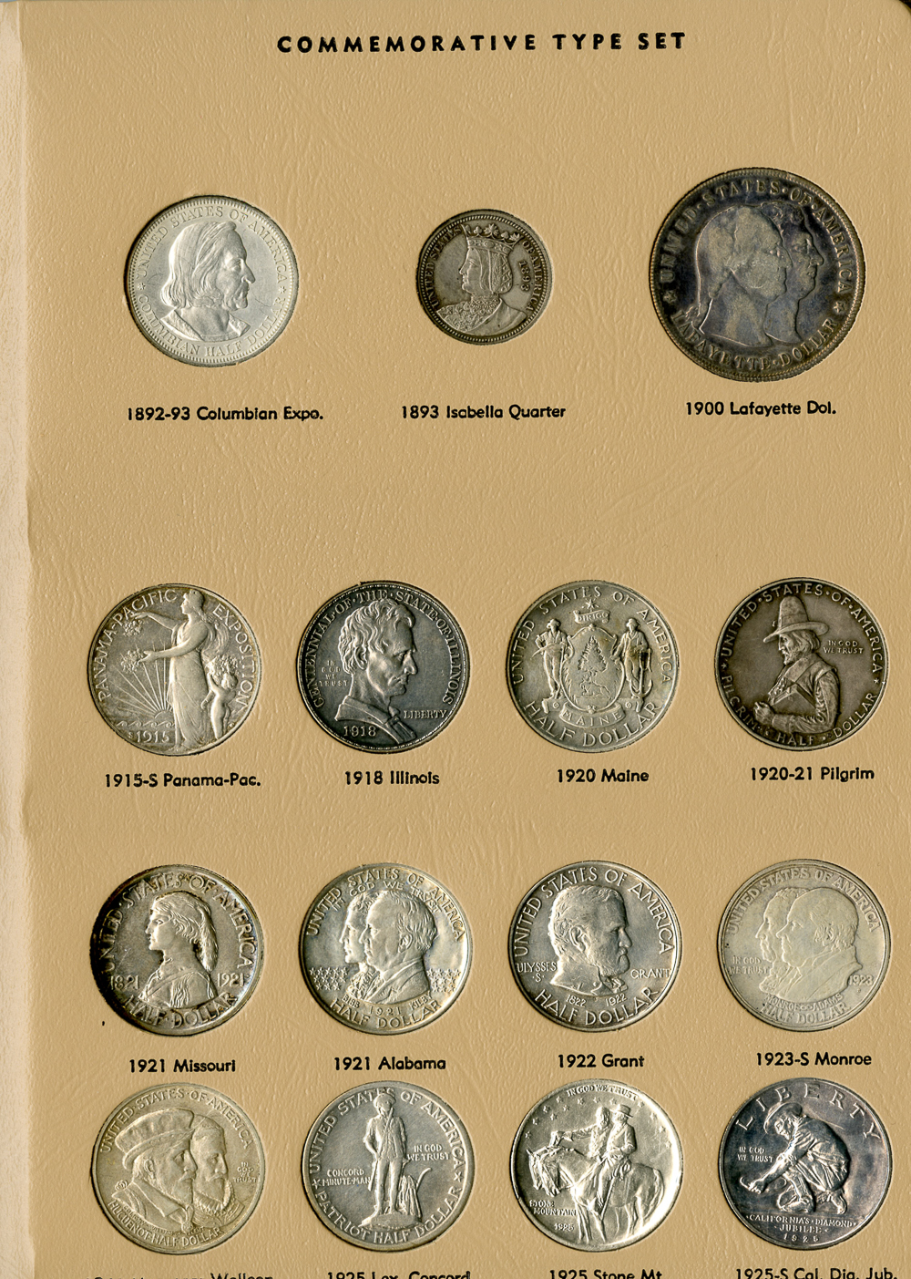 Us Coins Old Silver Commemorative Half Dollar Complete Type Set Of 50 